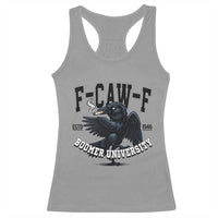 F Caw F Racerback Tank Top Baby Boomer University Funny Gift - Wonder Print Shop