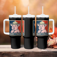 Funny No Kings Quiet Piggy Meme Tumbler With Handle Political Humor Gift - Wonder Print Shop