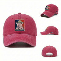Funny No Kings Quiet Piggy Meme Washed Cotton Baseball Cap Political Humor Gift
