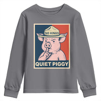 Funny No Kings Quiet Piggy Meme Youth Sweatshirt Political Humor Gift - Wonder Print Shop
