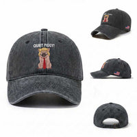 Quiet Quiet Piggy Washed Cotton Baseball Cap Funny Sarcastic Political Anti Authoritarian