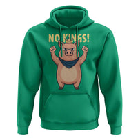 No Kings Pig Hoodie Resistance Movement Anti Authoritarian Gift - Wonder Print Shop