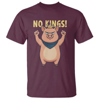 No Kings Pig T Shirt Resistance Movement Anti Authoritarian Gift - Wonder Print Shop