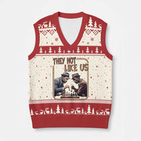 MLK And Malcolm X V-Neck Knit Sweater Vest They Not Like Us Revolutionary Leaders - Wonder Print Shop