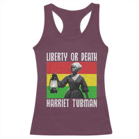 Harriet Tubman Women Leadership Racerback Tank Top Liberty Or Death - Wonder Print Shop