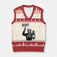 Harriet Tubman Says Resist V-Neck Knit Sweater Vest Women Empowerment Quote - Wonder Print Shop