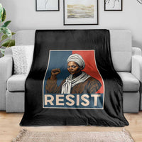 Funny Harriet Tubman Says Resist Throw Blanket Strong Black Woman Leader - Wonder Print Shop