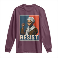 Funny Harriet Tubman Says Resist Long Sleeve Shirt Strong Black Woman Leader - Wonder Print Shop