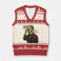 Funny Harriet Tubman Says Resist V-Neck Knit Sweater Vest Female Empowerment History Gift - Wonder Print Shop