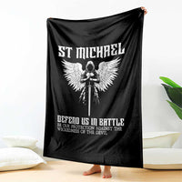 Saint Michael Defend Us In Battle Throw Blanket Christian Faith Gift