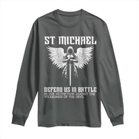 Saint Michael Defend Us In Battle Long Sleeve Shirt Christian Faith Gift