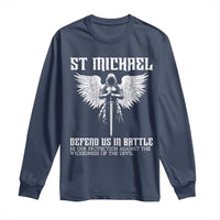 Saint Michael Defend Us In Battle Long Sleeve Shirt Christian Faith Gift
