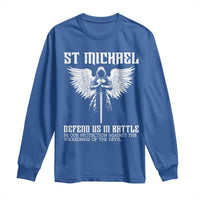 Saint Michael Defend Us In Battle Long Sleeve Shirt Christian Faith Gift