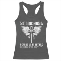 Saint Michael Defend Us In Battle Racerback Tank Top Christian Faith Gift