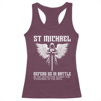 Saint Michael Defend Us In Battle Racerback Tank Top Christian Faith Gift