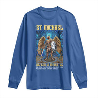Saint Michael Prayer Defend Us In Battle Long Sleeve Shirt Religious Gift