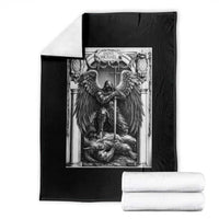 Saint Michael The Archangel Defeating Satan Throw Blanket Christian Faith Gift