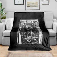 Saint Michael The Archangel Defeating Satan Throw Blanket Christian Faith Gift