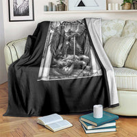 Saint Michael The Archangel Defeating Satan Throw Blanket Christian Faith Gift