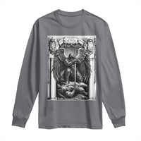 Saint Michael The Archangel Defeating Satan Long Sleeve Shirt Christian Faith Gift