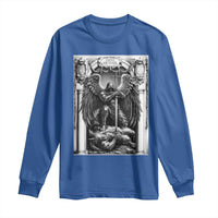 Saint Michael The Archangel Defeating Satan Long Sleeve Shirt Christian Faith Gift