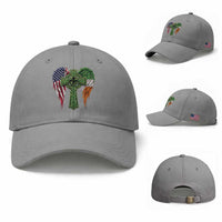 USA Flag Celtic Cross Irish American Baseball Cap St Patricks Day Gift
