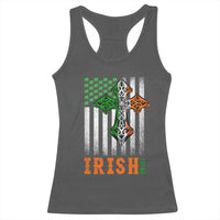 Irish American Pride Celtic Cross USA Flag Racerback Tank Top St Patricks Day Gift
