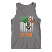 Irish American Pride Celtic Cross USA Flag Tank Top St Patricks Day Gift