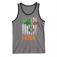 Irish American Pride Celtic Cross USA Flag Tank Top St Patricks Day Gift