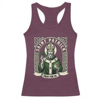 Saint Patrick Pray For Us Racerback Tank Top St Patricks Day Religious Gift