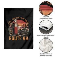 Vintage Route Highway 66 Gas Pump Garden Flag Fuel Freedom Flat Roads