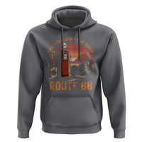 Vintage Route Highway 66 Gas Pump Hoodie Fuel Freedom Flat Roads