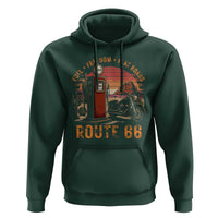 Vintage Route Highway 66 Gas Pump Hoodie Fuel Freedom Flat Roads