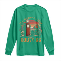 Vintage Route Highway 66 Gas Pump Long Sleeve Shirt Fuel Freedom Flat Roads