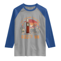 Vintage Route Highway 66 Gas Pump Raglan Shirt Fuel Freedom Flat Roads
