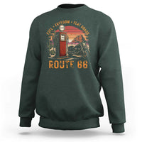 Vintage Route Highway 66 Gas Pump Sweatshirt Fuel Freedom Flat Roads