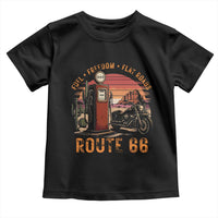Vintage Route Highway 66 Gas Pump Toddler T Shirt Fuel Freedom Flat Roads