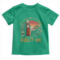 Vintage Route Highway 66 Gas Pump Toddler T Shirt Fuel Freedom Flat Roads