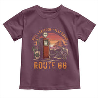 Vintage Route Highway 66 Gas Pump Toddler T Shirt Fuel Freedom Flat Roads