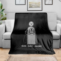Route Highway 66 Americana Road Trip Throw Blanket Gas Grill Glory