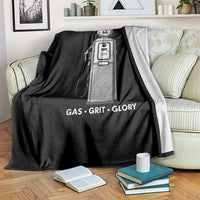 Route Highway 66 Americana Road Trip Throw Blanket Gas Grill Glory