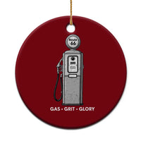Route Highway 66 Americana Road Trip Ceramic Ornament Gas Grill Glory