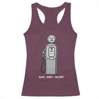 Route Highway 66 Americana Road Trip Racerback Tank Top Gas Grill Glory