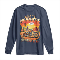 Funny Route Highway 66 Biker Skeleton Long Sleeve Shirt Road To Adventure