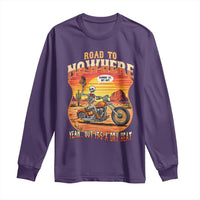 Funny Route Highway 66 Biker Skeleton Long Sleeve Shirt Road To Adventure