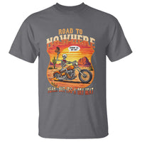 Funny Route Highway 66 Biker Skeleton T Shirt Road To Adventure