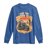 Funny Route Highway 66 Goose Biker Long Sleeve Shirt Ride The Mother Road