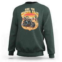 Funny Route Highway 66 Goose Biker Sweatshirt Ride The Mother Road