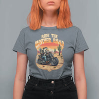 Funny Route Highway 66 Goose Biker T Shirt For Women Ride The Mother Road