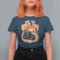 Funny Route Highway 66 Goose Biker T Shirt For Women Ride The Mother Road